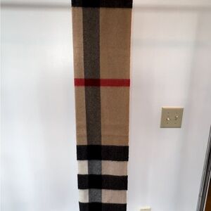 Burberry Tan and Black Tartan Scarf